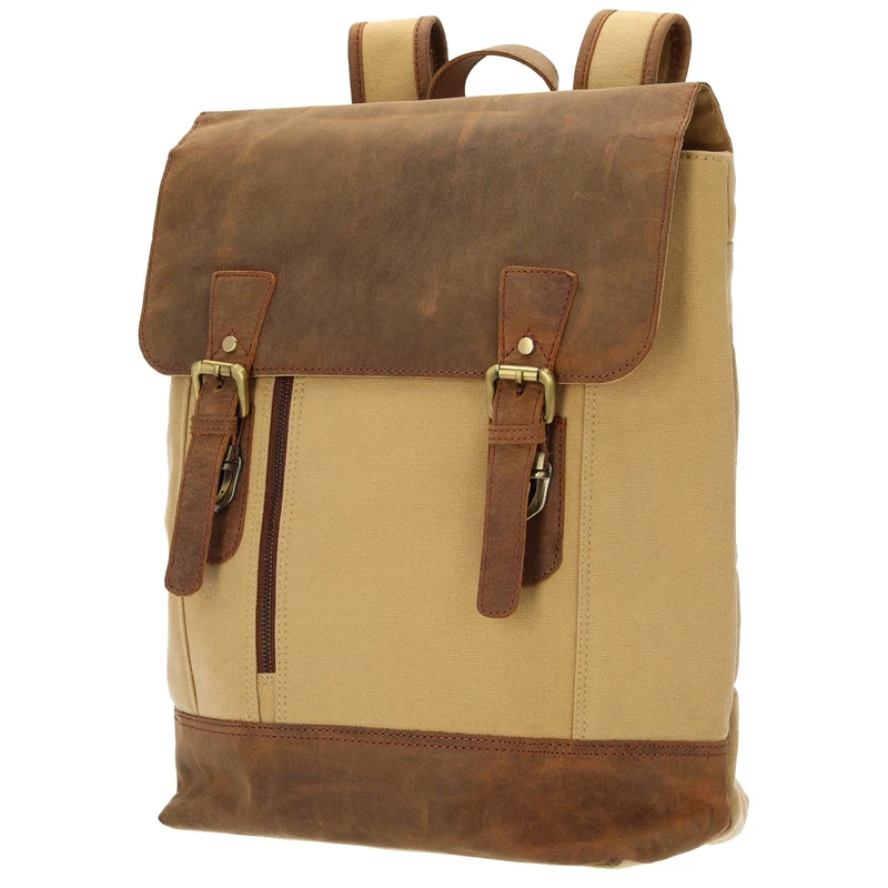 Dermata - Mochila Canvas/Leder Kombination 39 cm (brown)