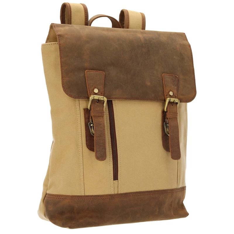 Dermata - Mochila Canvas/Leder Kombination 39 cm (brown)