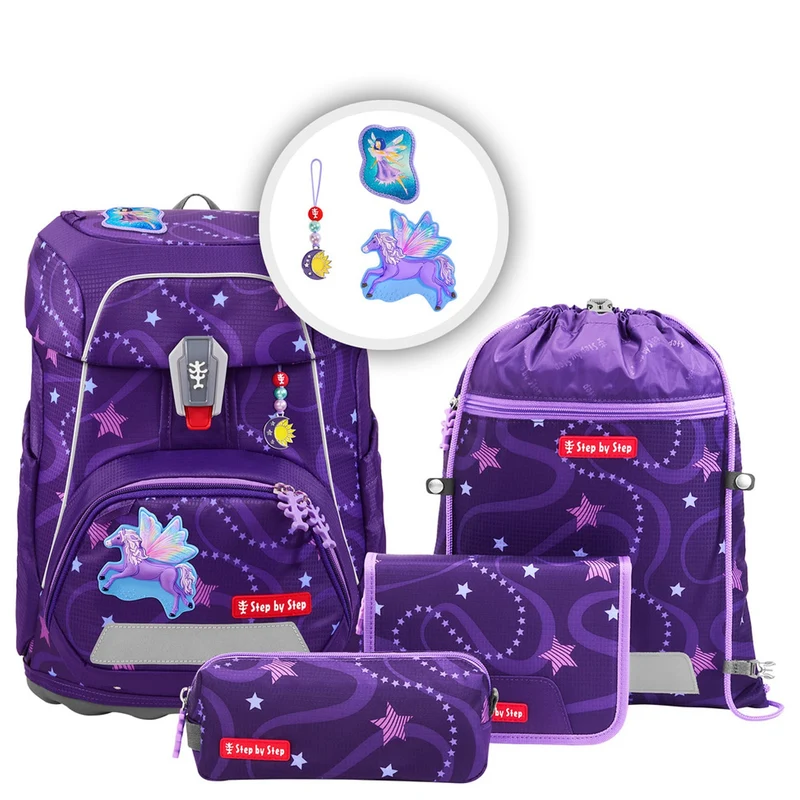 Step by Step Fit - Set de mochila escolar 5 pzas. (Pegasus Emily)