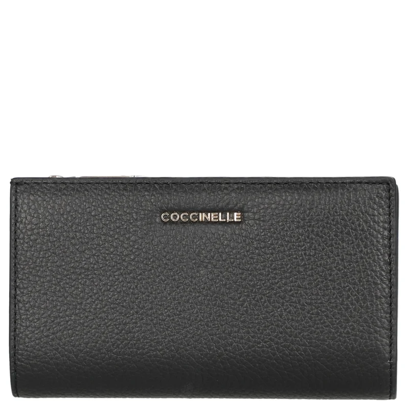 Coccinelle Metallic Soft - Cartera 12cc 16 cm (noir)