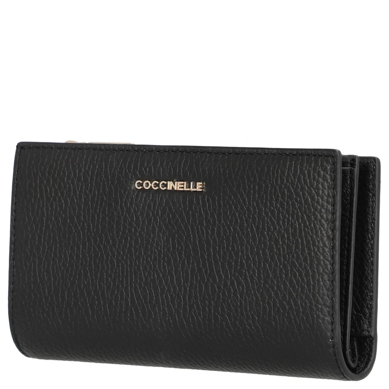 Coccinelle Metallic Soft - Cartera 12cc 16 cm (noir)