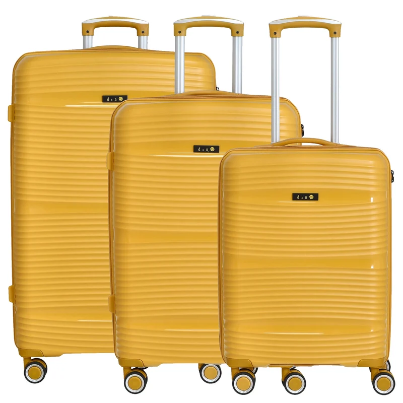 D&N Travel Line 4200 - Set de maletas de 4 ruedas 3 piezas (amarillo)