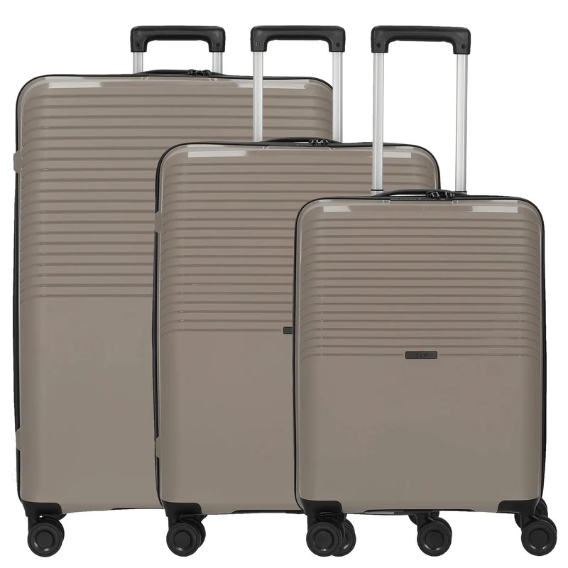 D&N Travel Line 4000 - Juego de maletas, 3 piezas (taupe)