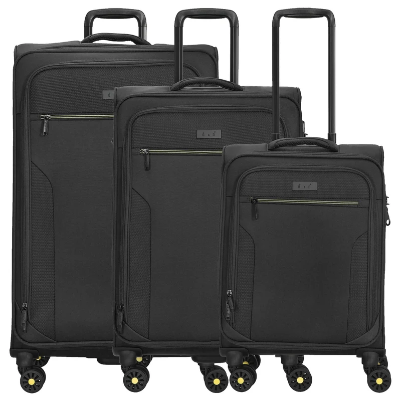 D&N Travel Line 9704 - Set de trolleys, 3 piezas (black)