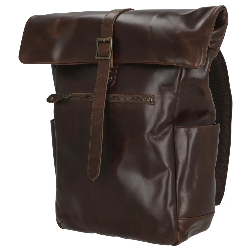 Buckle & Seam Norman - Mochila Rolltop 61 cm (braun/blau)
