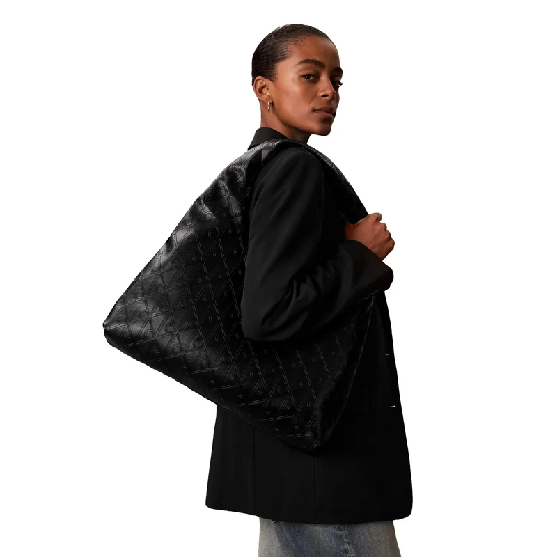 Calvin Klein Puffer Emblem - Bolso de hombro 54 cm (black)