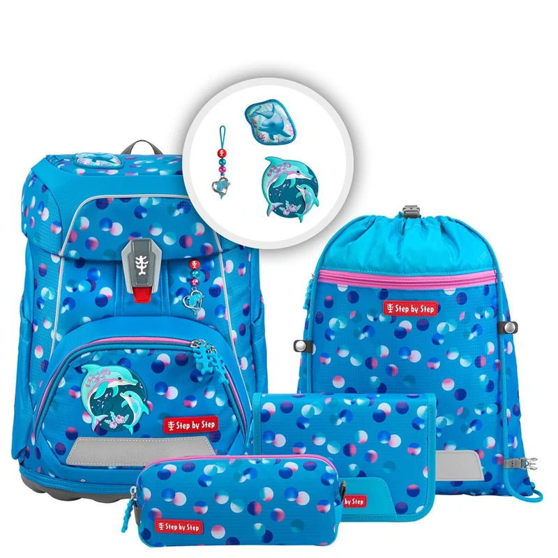 Step by Step Fit - Set de mochila escolar 5 piezas (Dolphin Finja)