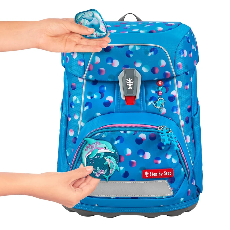 Step by Step Fit - Set de mochila escolar 5 piezas (Dolphin Finja)