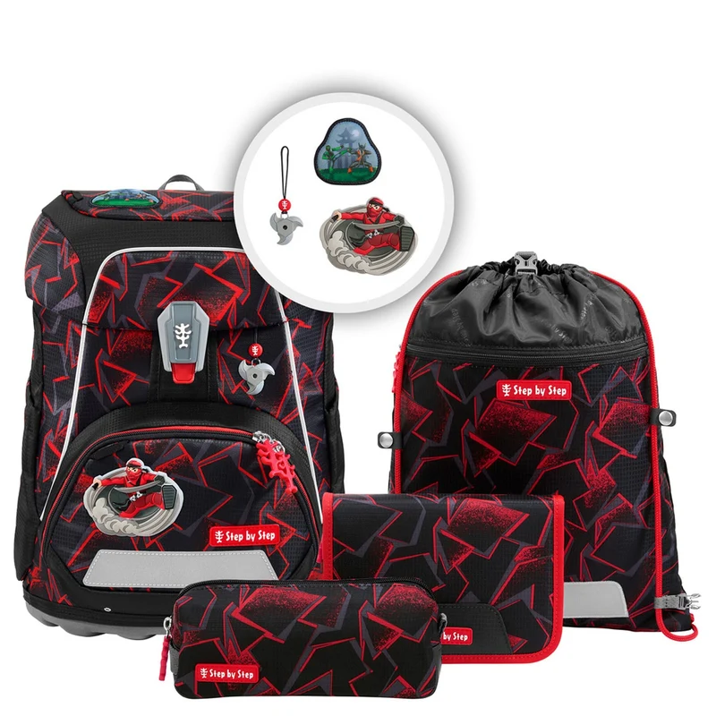 Step by Step Fit - Mochila escolar Set 5tlg. (Ninja Yuma)