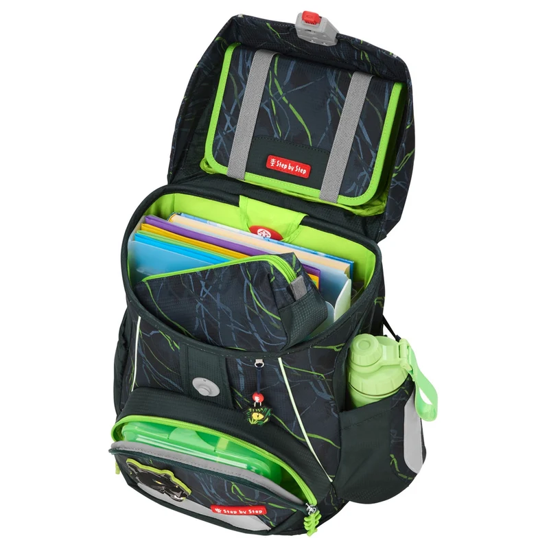 Step by Step Fit - Set de mochila escolar 5 piezas (Danger Cat Chiko)