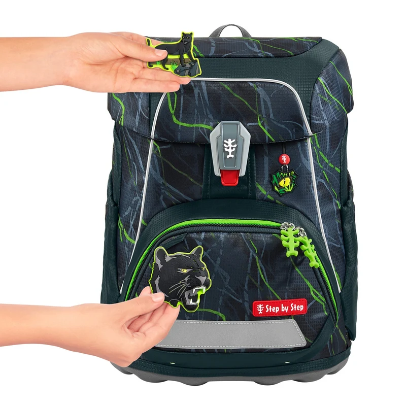 Step by Step Fit - Set de mochila escolar 5 piezas (Danger Cat Chiko)