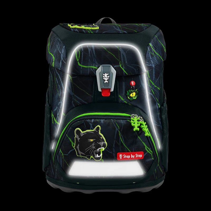 Step by Step Fit - Set de mochila escolar 5 piezas (Danger Cat Chiko)