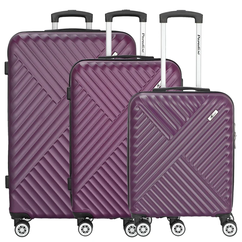 Paradise by CHECK.IN Kingston - Juego de trolley con 4 ruedas 3 piezas (lila)