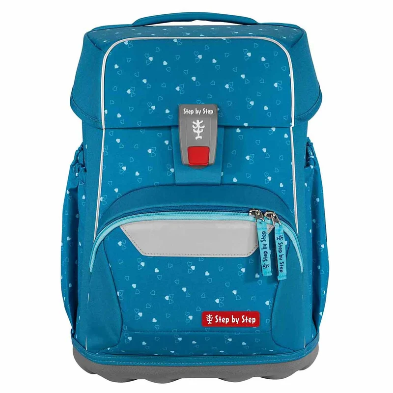 Step by Step Basis - Mochila escolar Set 4tlg. (Blue Hearts)