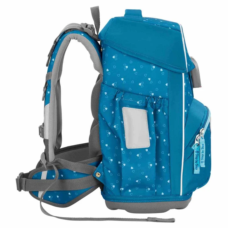 Step by Step Basis - Mochila escolar Set 4tlg. (Blue Hearts)