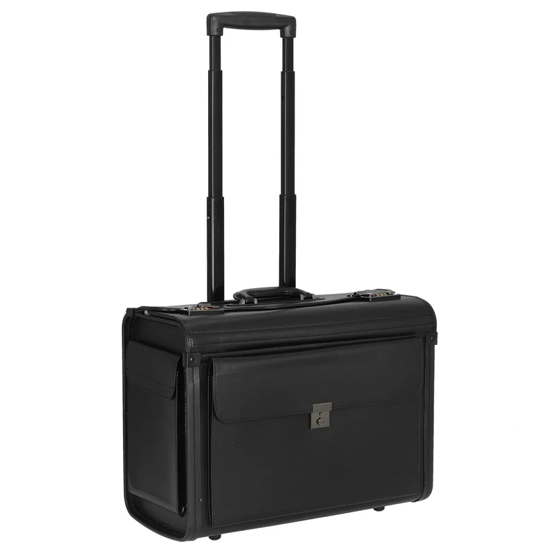 D&N Business - Maletín de piloto con 2 ruedas 48 cm PU (schwarz)