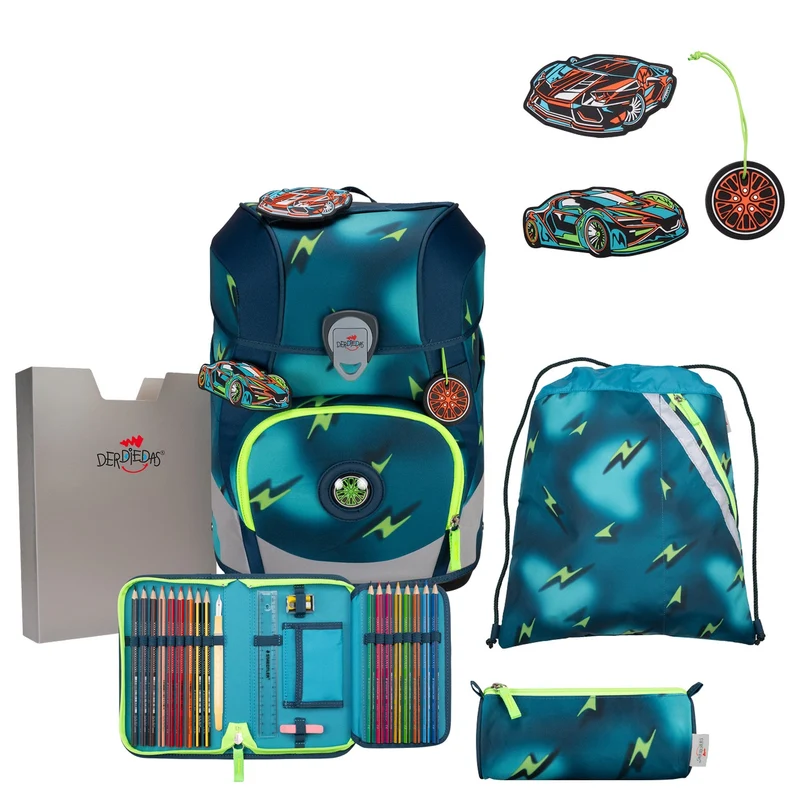 DerDieDas ErgoFlex Tiny - Mochila escolar Set 5tlg. 900g (Magic Light)