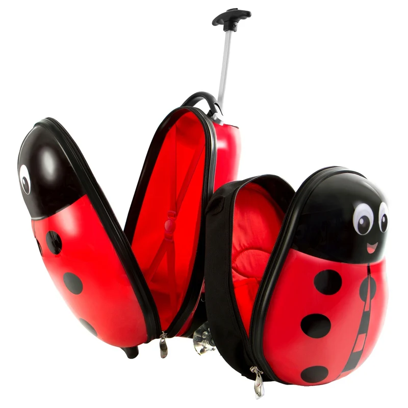 Heys Travel Tots - Set de mochila trolley infantil de 2 ruedas 2 piezas 46 cm (Mariquita)