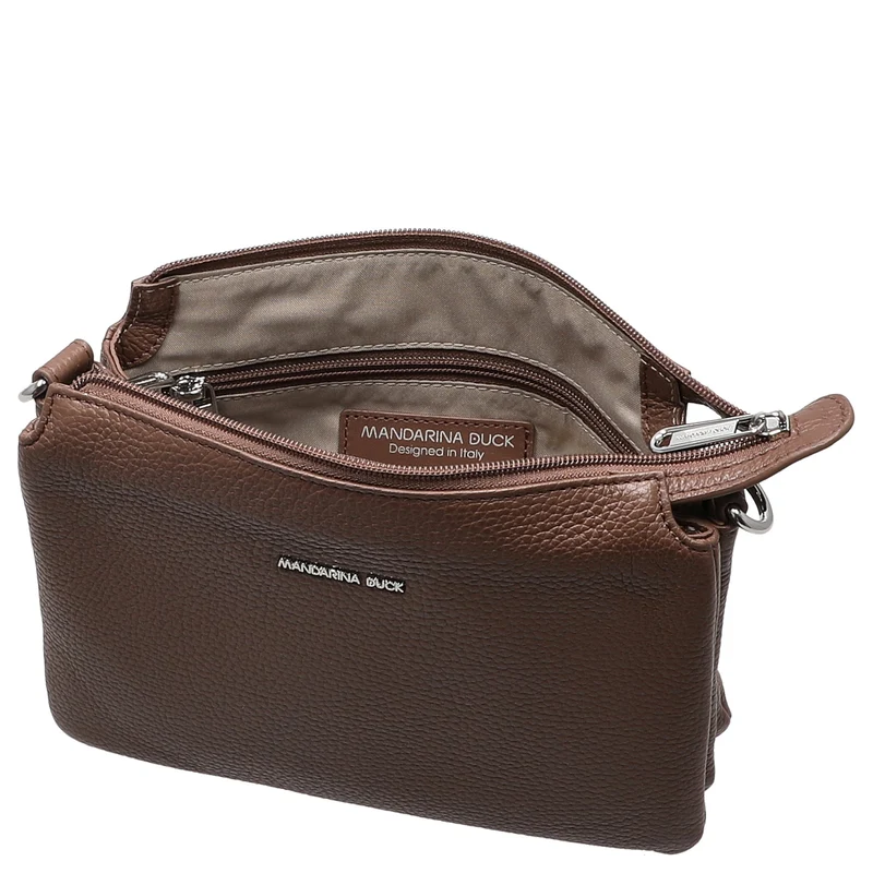 Mandarina Duck Mellow Leather Pochette - Bolso de fiesta 23 cm (milk chocolate)