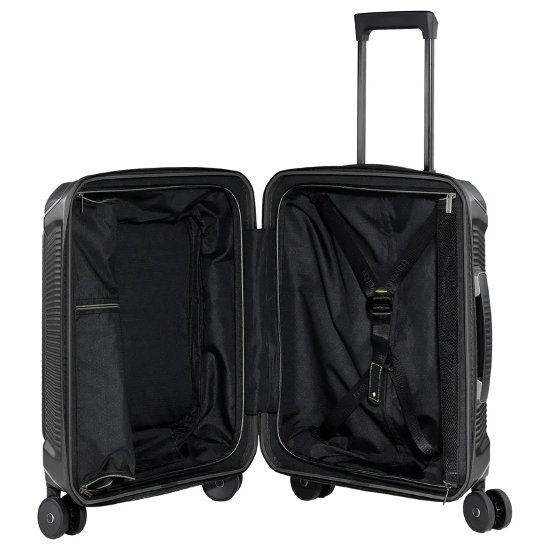 Travelite Millennium - Trolley de cabina con 4 ruedas y bolsillo delantero S 55 cm (black)