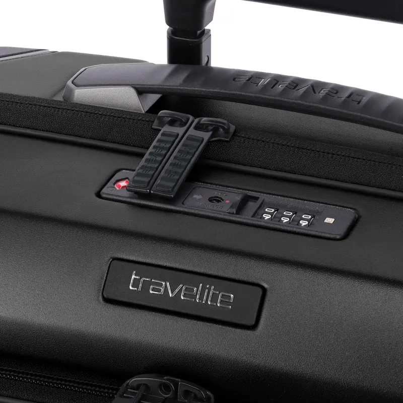 Travelite Millennium - Trolley de cabina con 4 ruedas y bolsillo delantero S 55 cm (black)