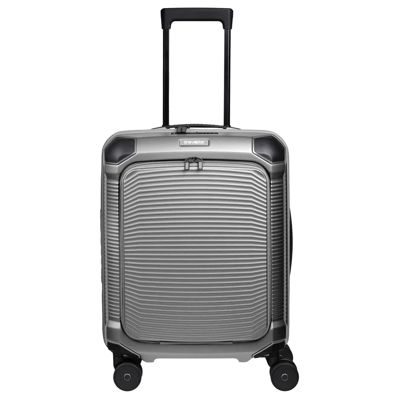 Travelite Millennium - Trolley de cabina con 4 ruedas y bolsillo delantero S 55 cm (silver)