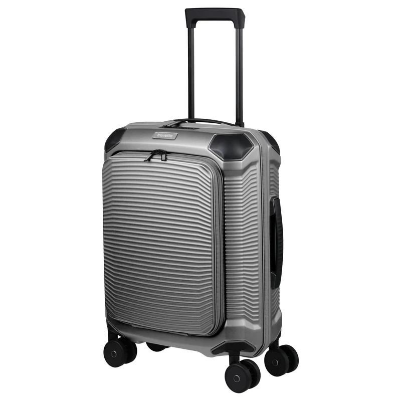 Travelite Millennium - Trolley de cabina con 4 ruedas y bolsillo delantero S 55 cm (silver)