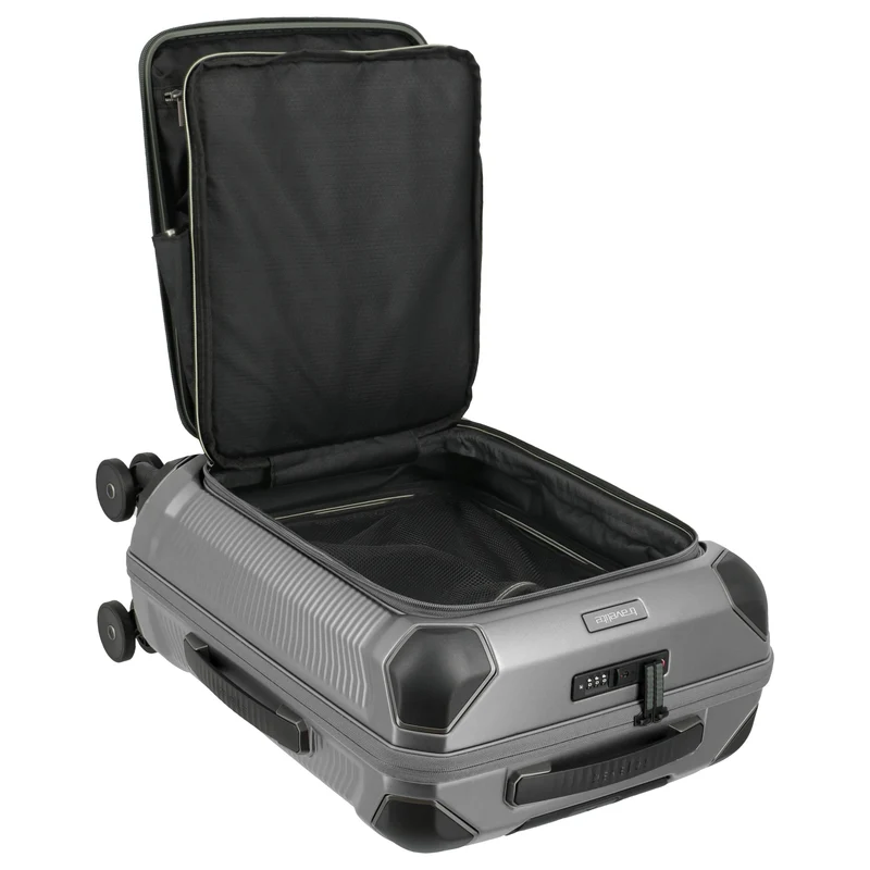 Travelite Millennium - Trolley de cabina con 4 ruedas y bolsillo delantero S 55 cm (silver)