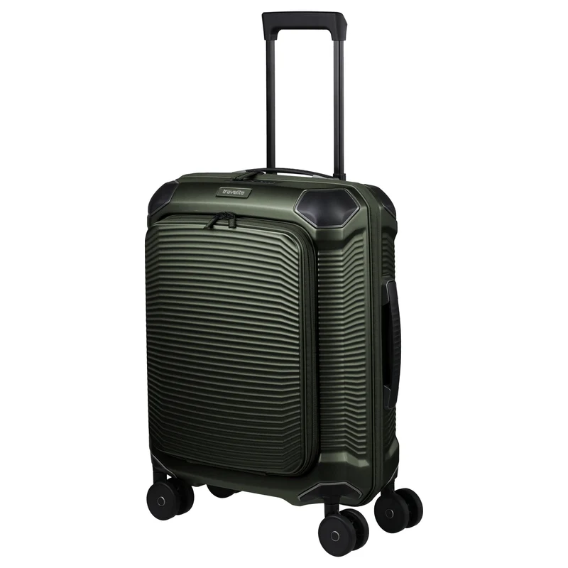 Travelite Millennium - Trolley de cabina con 4 ruedas y bolsillo delantero S 55 cm (pine green)
