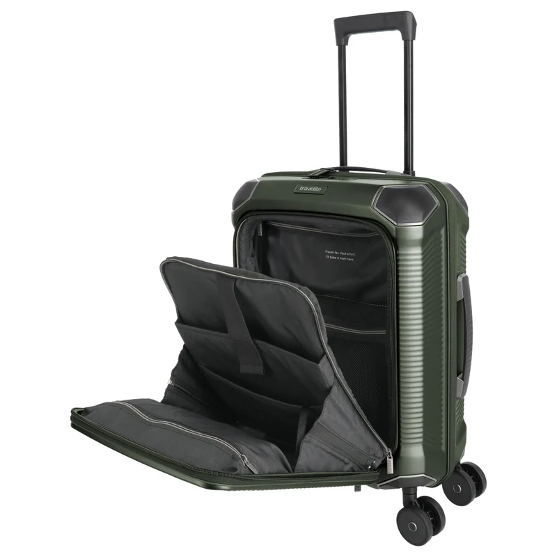 Travelite Millennium - Trolley de cabina con 4 ruedas y bolsillo delantero S 55 cm (pine green)