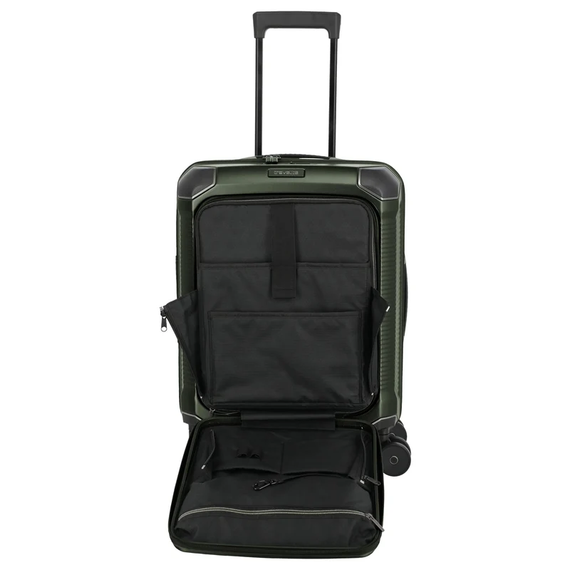 Travelite Millennium - Trolley de cabina con 4 ruedas y bolsillo delantero S 55 cm (pine green)