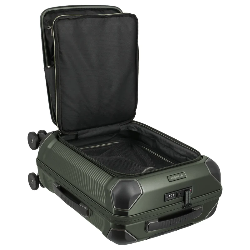 Travelite Millennium - Trolley de cabina con 4 ruedas y bolsillo delantero S 55 cm (pine green)