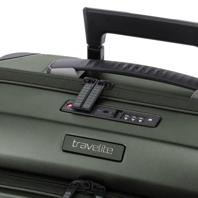 Travelite Millennium - Trolley de cabina con 4 ruedas y bolsillo delantero S 55 cm (pine green)