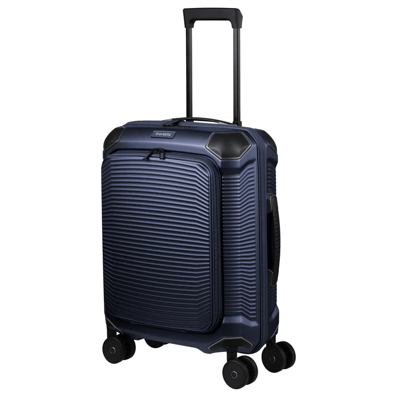 Travelite Millennium - Trolley de cabina con 4 ruedas y bolsillo frontal S 55 cm (navy)