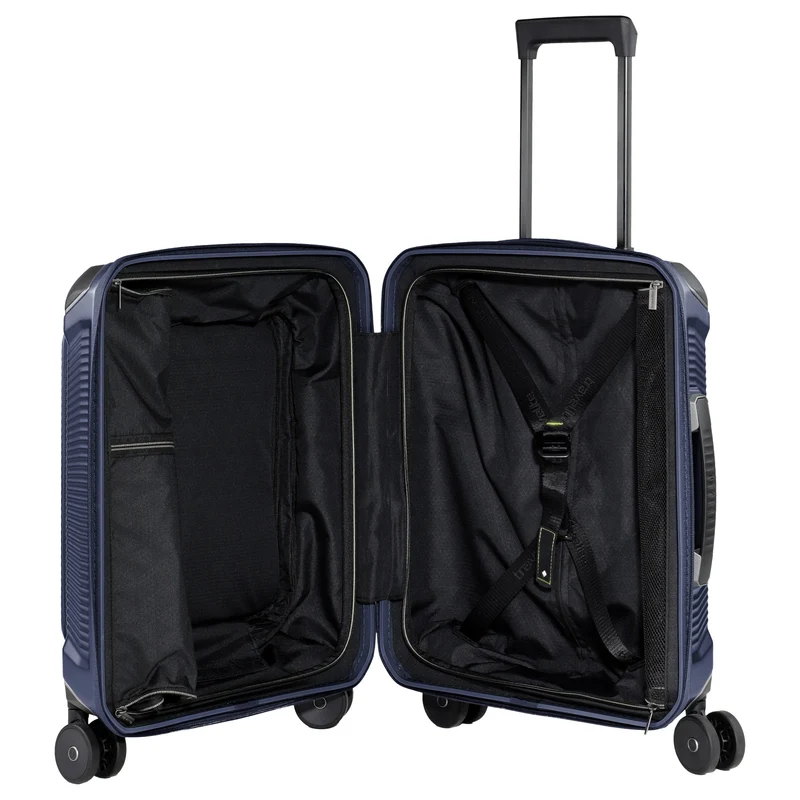 Travelite Millennium - Trolley de cabina con 4 ruedas y bolsillo frontal S 55 cm (navy)
