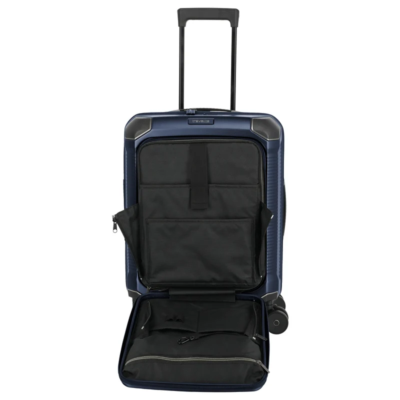 Travelite Millennium - Trolley de cabina con 4 ruedas y bolsillo frontal S 55 cm (navy)