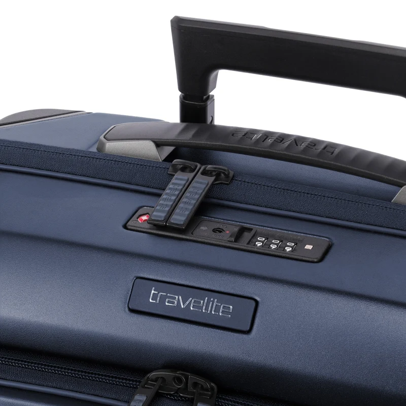 Travelite Millennium - Trolley de cabina con 4 ruedas y bolsillo frontal S 55 cm (navy)