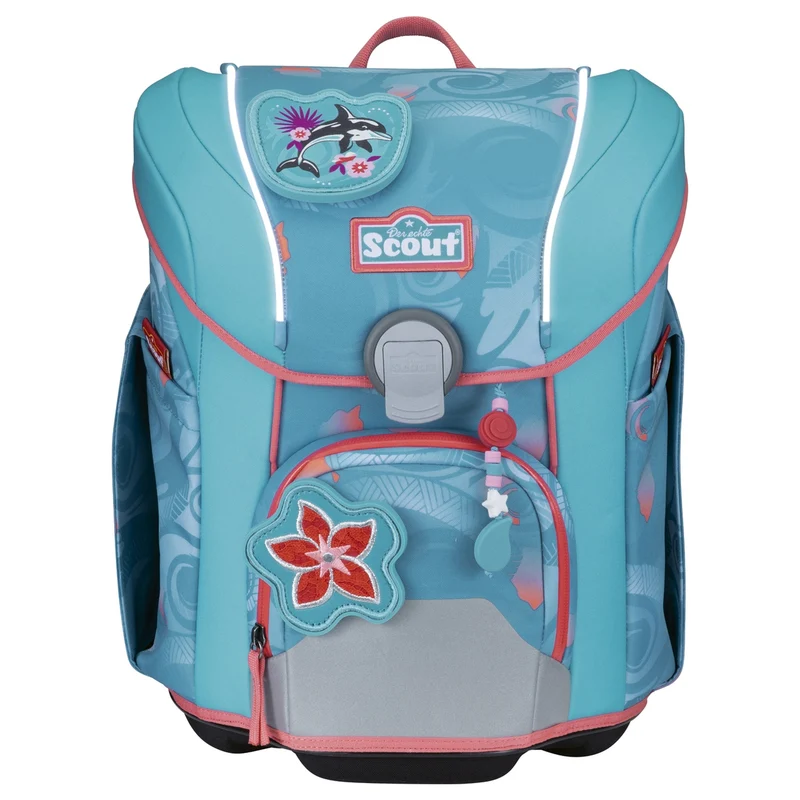 Scout Micro Exklusiv Safety Light - Mochila escolar Set 4 tlg. (Aloha)