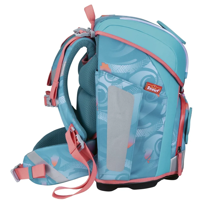 Scout Micro Exklusiv Safety Light - Mochila escolar Set 4 tlg. (Aloha)