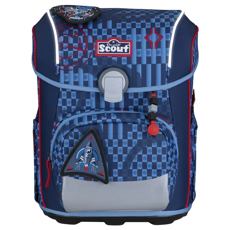 Scout Neo Exklusiv Safety Light - Mochila escolar Set 5 tlg. (Space Explorer)