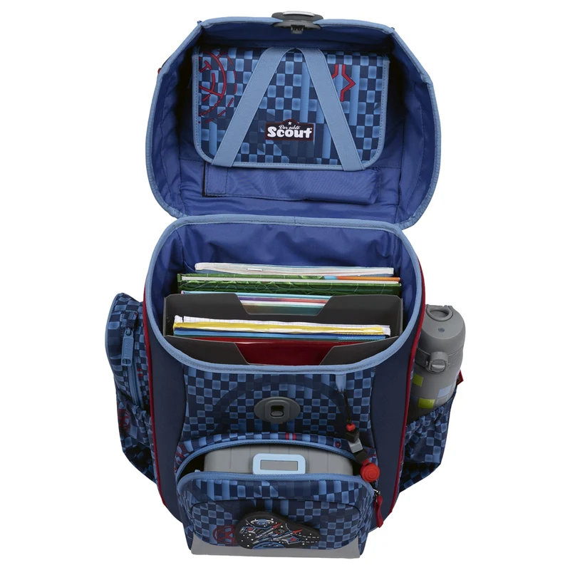 Scout Neo Exklusiv Safety Light - Mochila escolar Set 5 tlg. (Space Explorer)