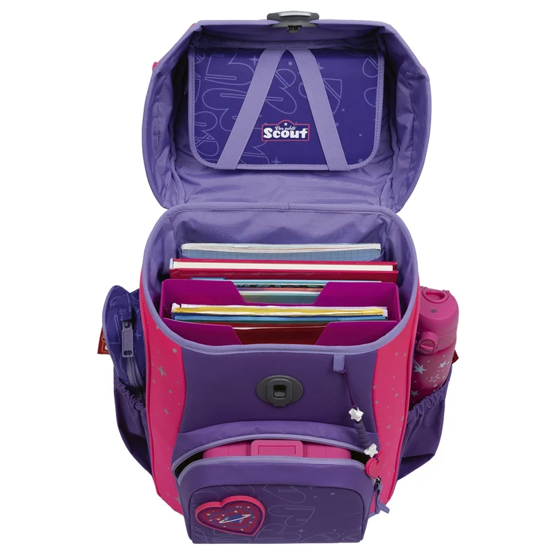 Scout Neo Exklusiv Superflash Extreme - Mochila escolar Set 4tlg. (Heartbeat)