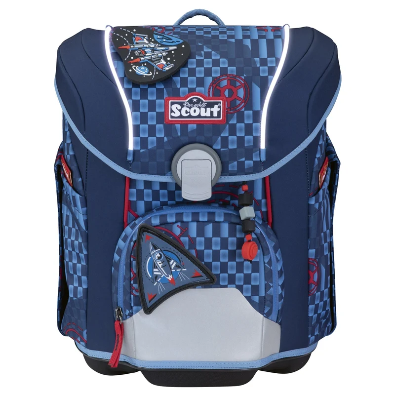 Scout Micro Exklusiv Safety Light - Mochila escolar Set 4 tlg. (Spacer Explorer)