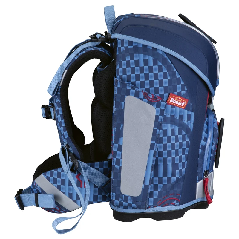 Scout Micro Exklusiv Safety Light - Mochila escolar Set 4 tlg. (Spacer Explorer)