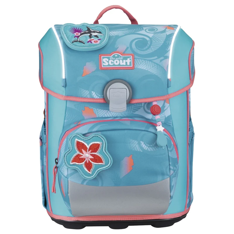 Scout Neo Exklusiv Safety Light - Mochila escolar Set 5 tlg. (Aloha)