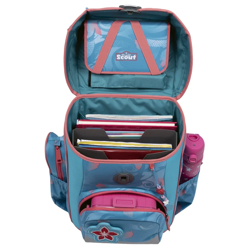 Scout Neo Exklusiv Safety Light - Mochila escolar Set 5 tlg. (Aloha)
