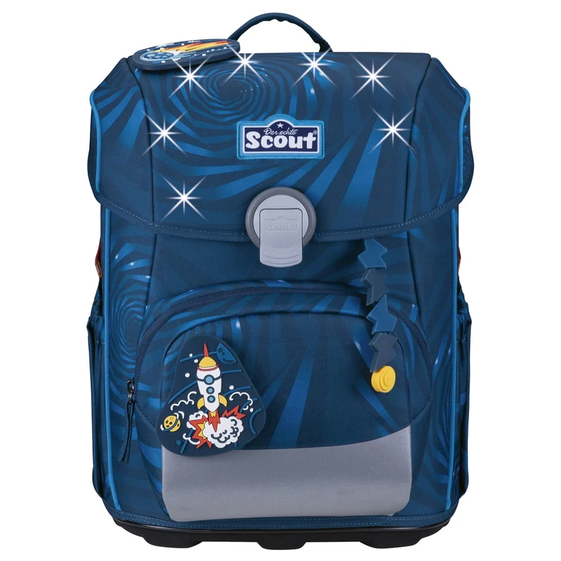 Scout Neo Exklusiv LED - Mochila escolar Set 4tlg. (Rocket Rider)