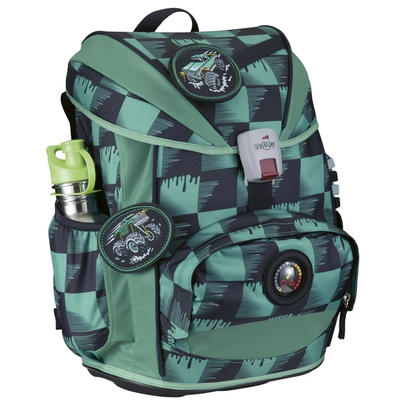 DerDieDas ErgoFlex Light Exklusiv Superflash - Set de mochila escolar 5 piezas 800g (Super Truck)