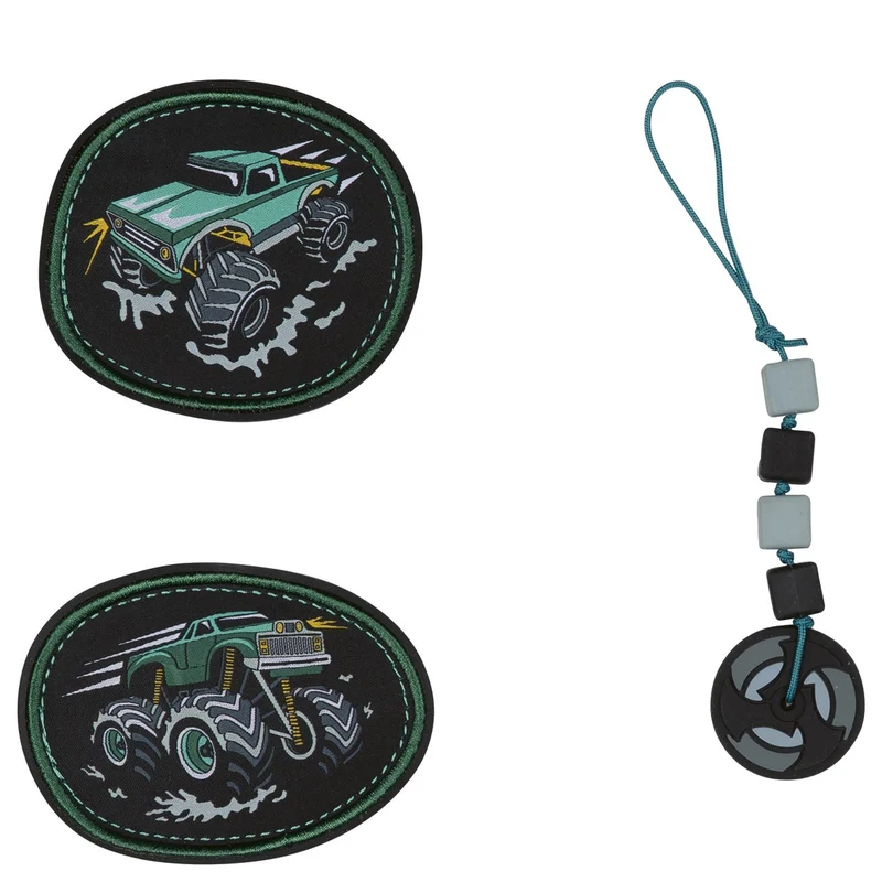 DerDieDas ErgoFlex Light Exklusiv Superflash - Set de mochila escolar 5 piezas 800g (Super Truck)