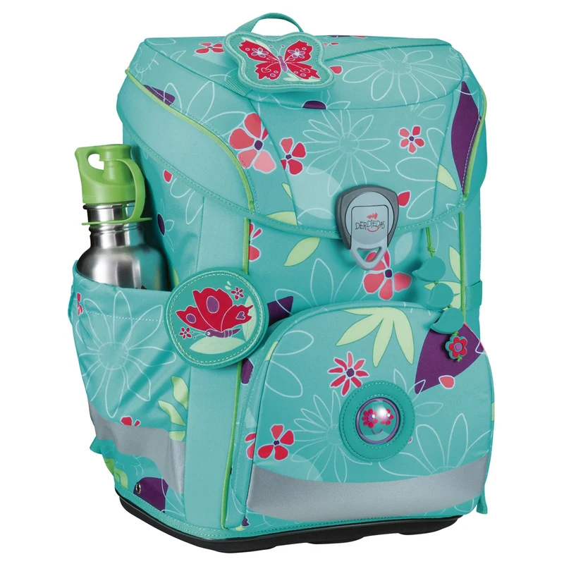 DerDieDas ErgoFlex Easy - Mochila escolar Set 5tlg. 950 g (Butterfly Garden)